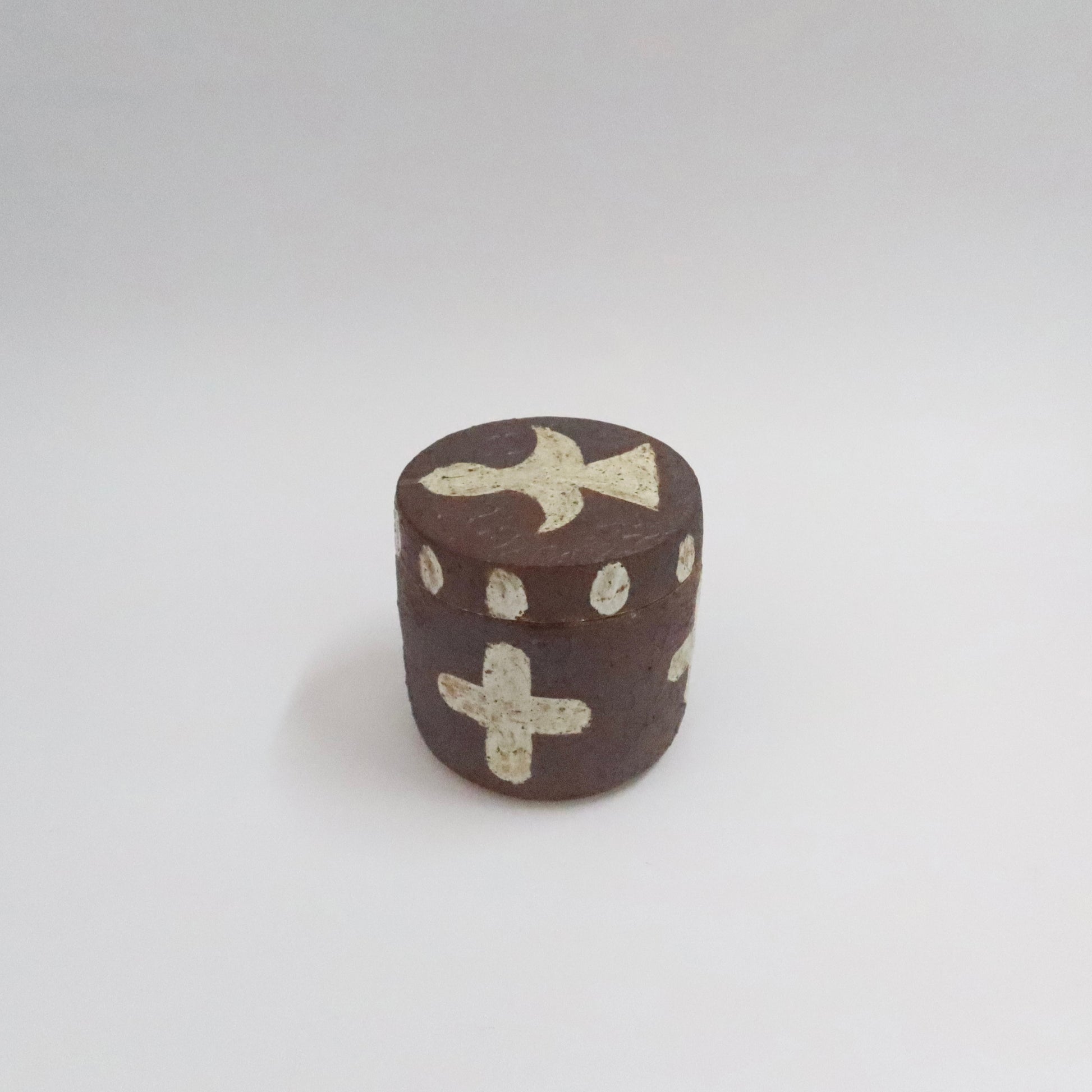 Korean Wood-fired Lidded Vessel with Bird Motif