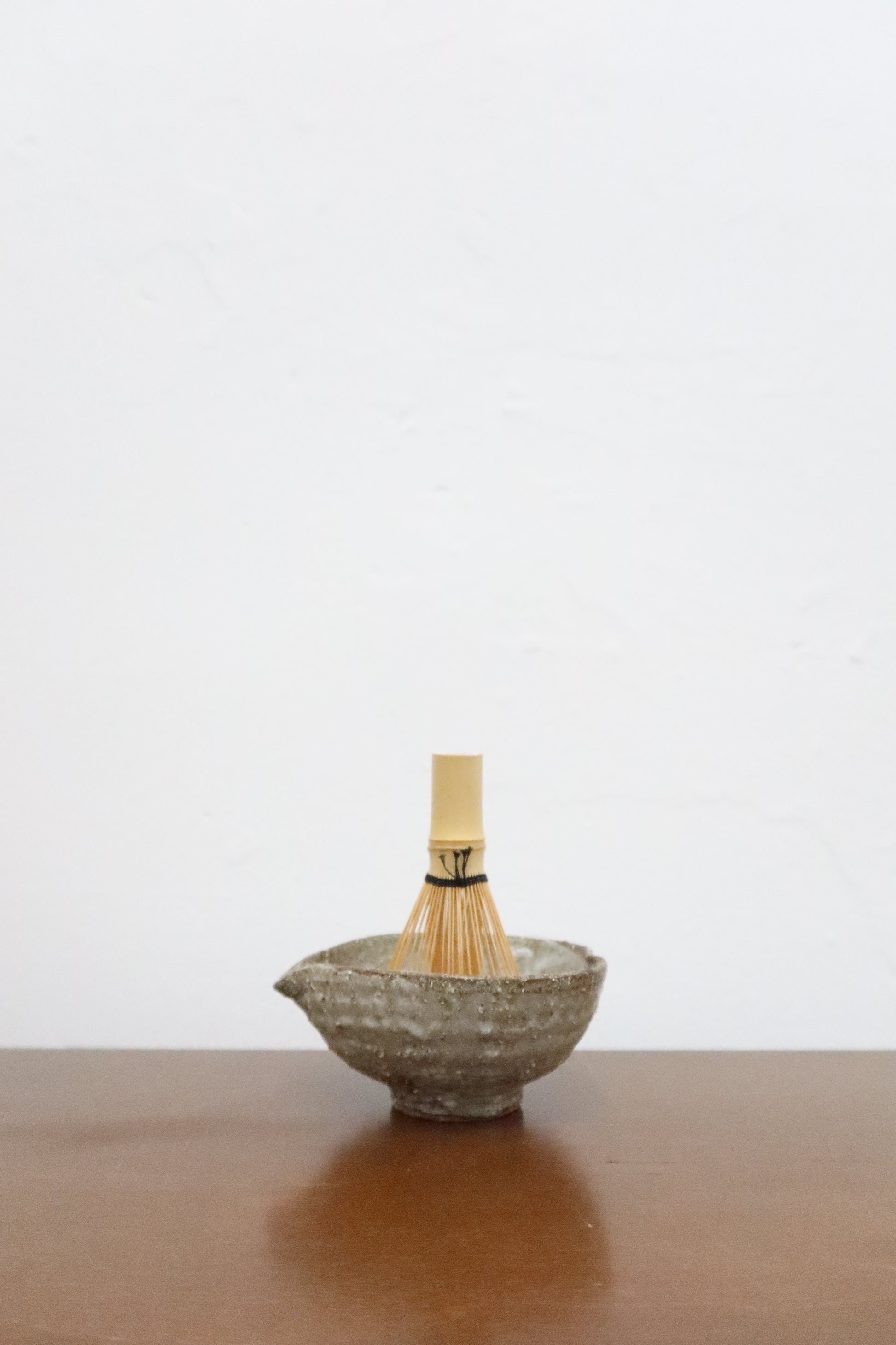 Japanese Kataguchi Ceramic Bowl, Rustic Gray