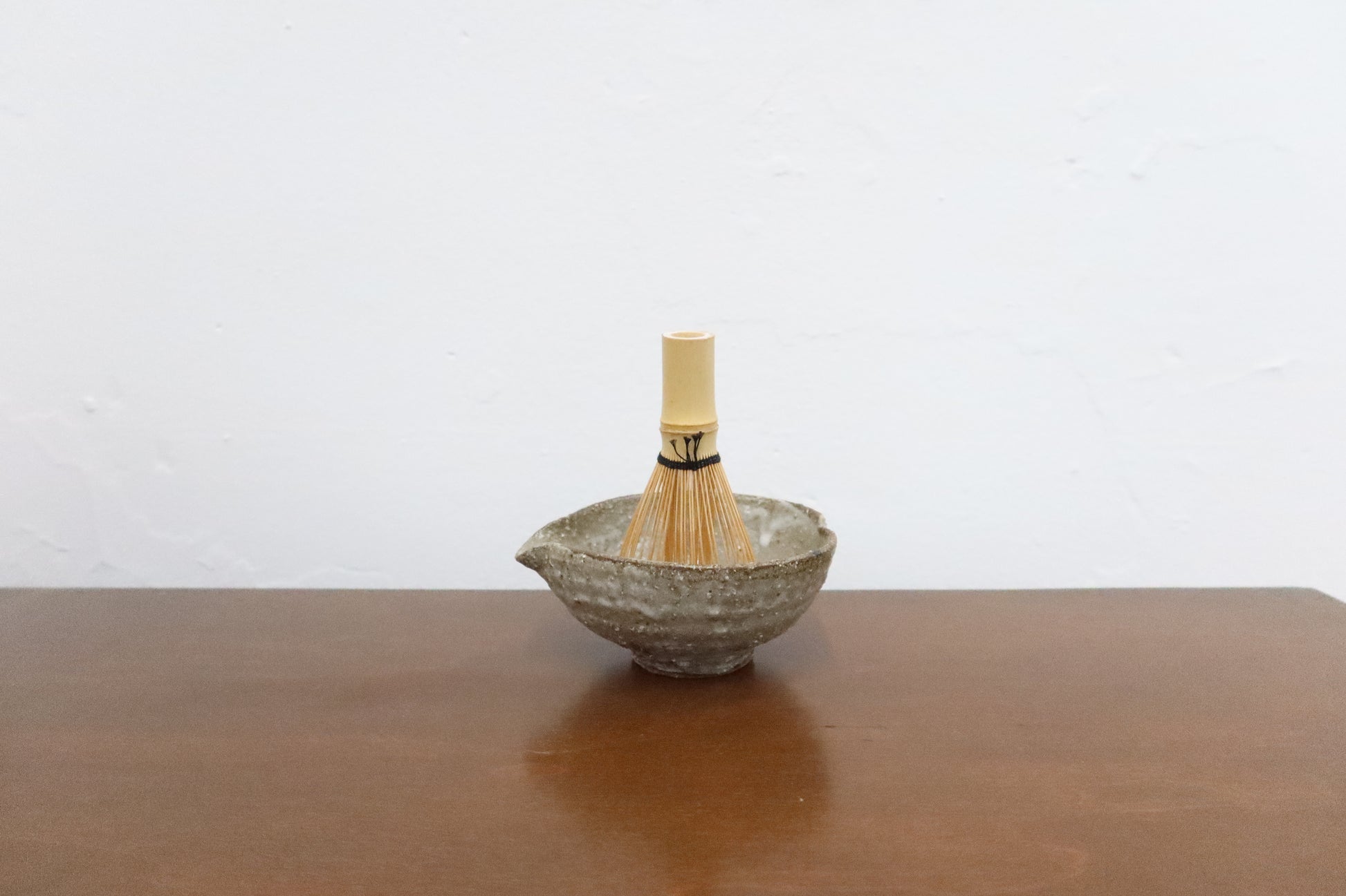 Japanese Kataguchi Ceramic Bowl, Rustic Gray