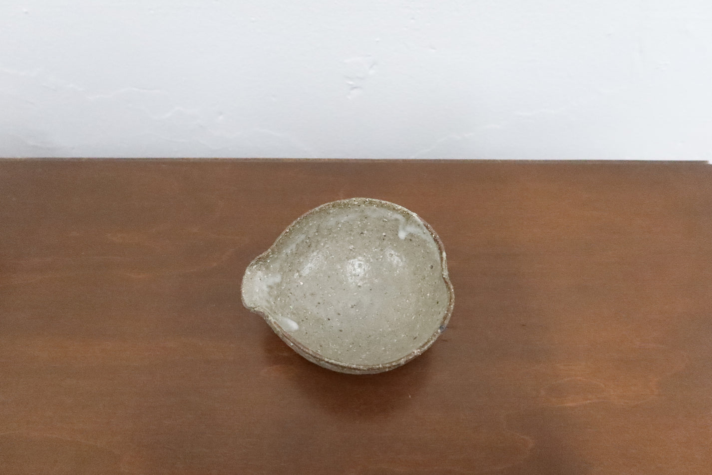 Japanese Kataguchi Ceramic Bowl, Rustic Gray