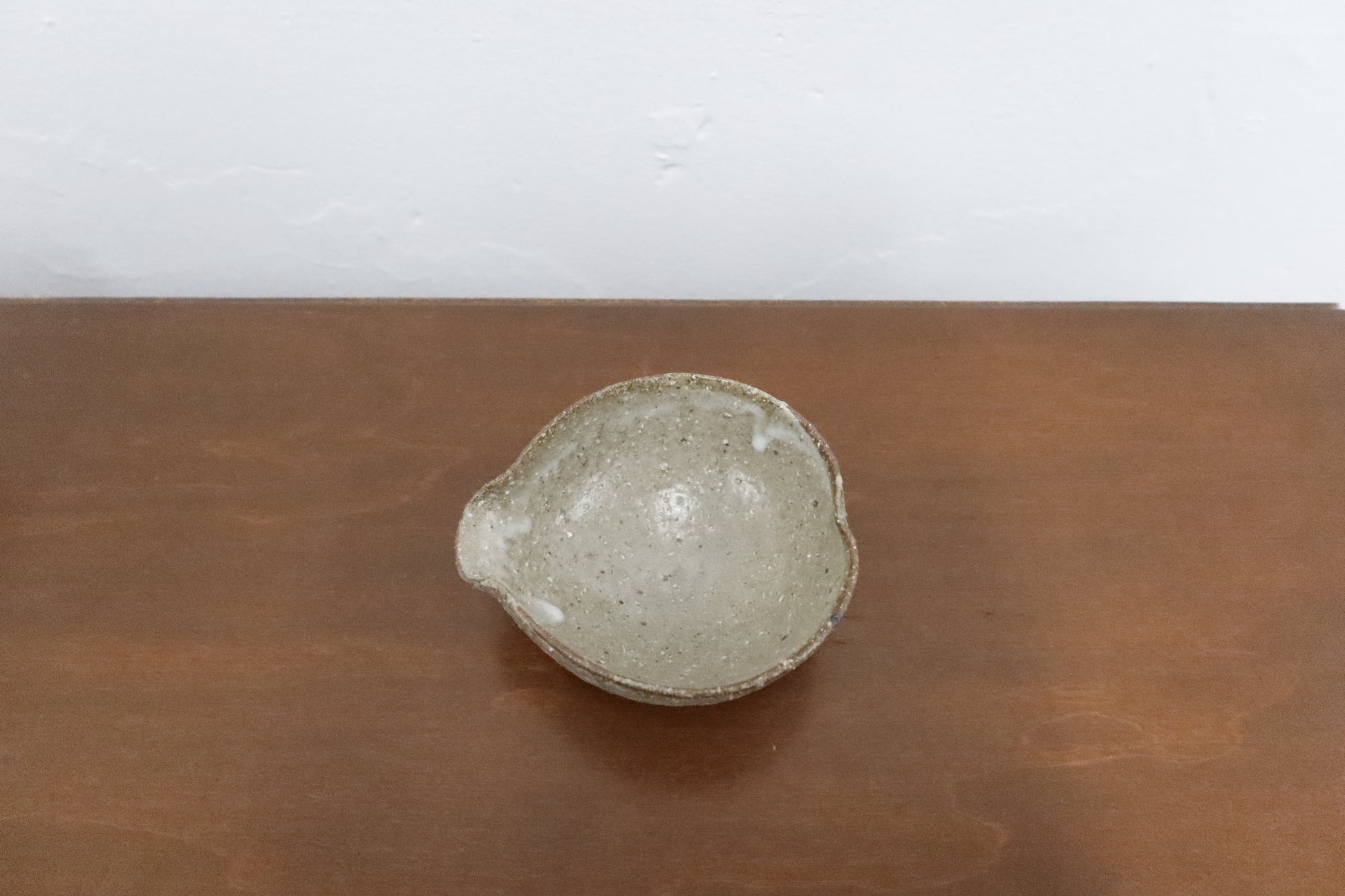 Japanese Kataguchi Ceramic Bowl, Rustic Gray