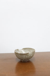 Japanese Kataguchi Ceramic Bowl, Rustic Gray