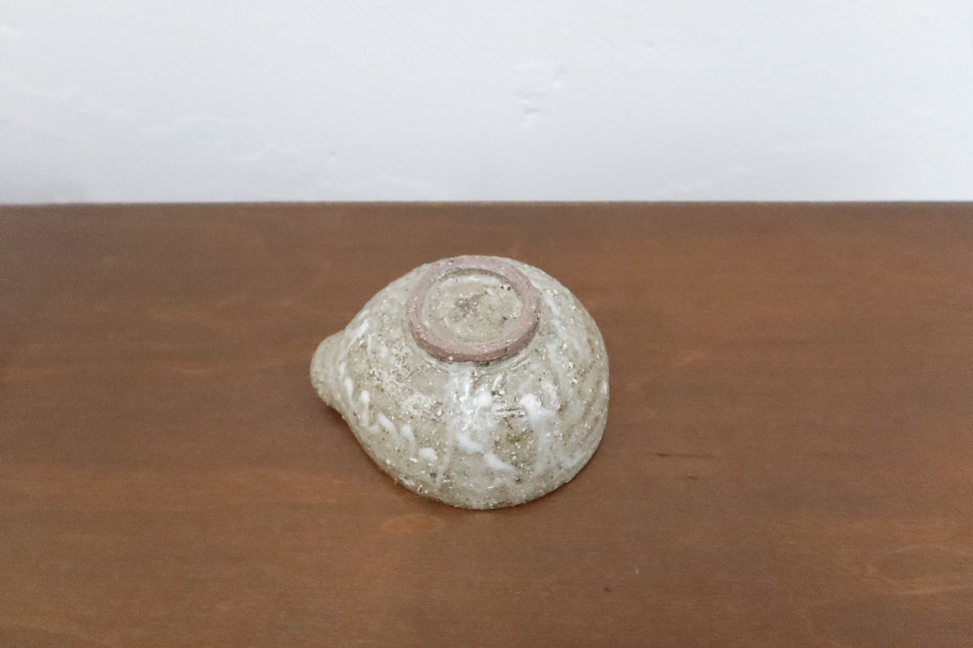 Japanese Kataguchi Ceramic Bowl, Rustic Gray