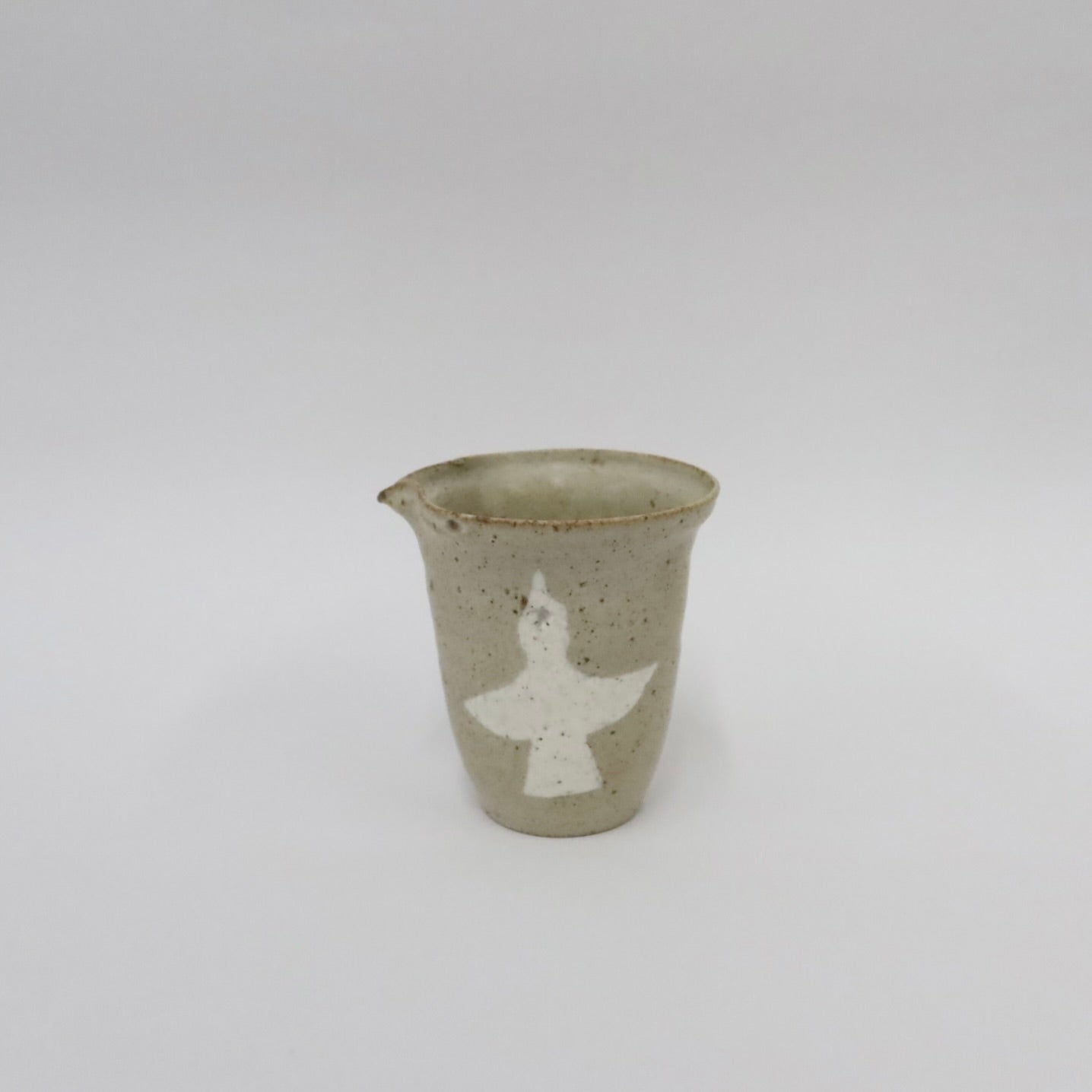 Korean Wood-Fired Ash-Glazed Pouring Vessel with Sanggam Inlaid Birth Patterns