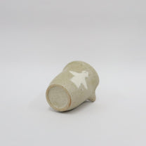 Korean Wood-Fired Ash-Glazed Pouring Vessel with Sanggam Inlaid Birth Patterns