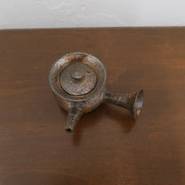 Korean Wood-Fired Ash-Glazed Side-Handled Teapot, Dark Brown