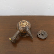 Korean Wood-Fired Ash-Glazed Side-Handled Teapot, Dark Brown