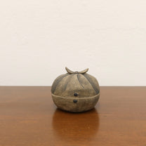 Korean Ceramic Bojagi Lidded Case, Bok (福)