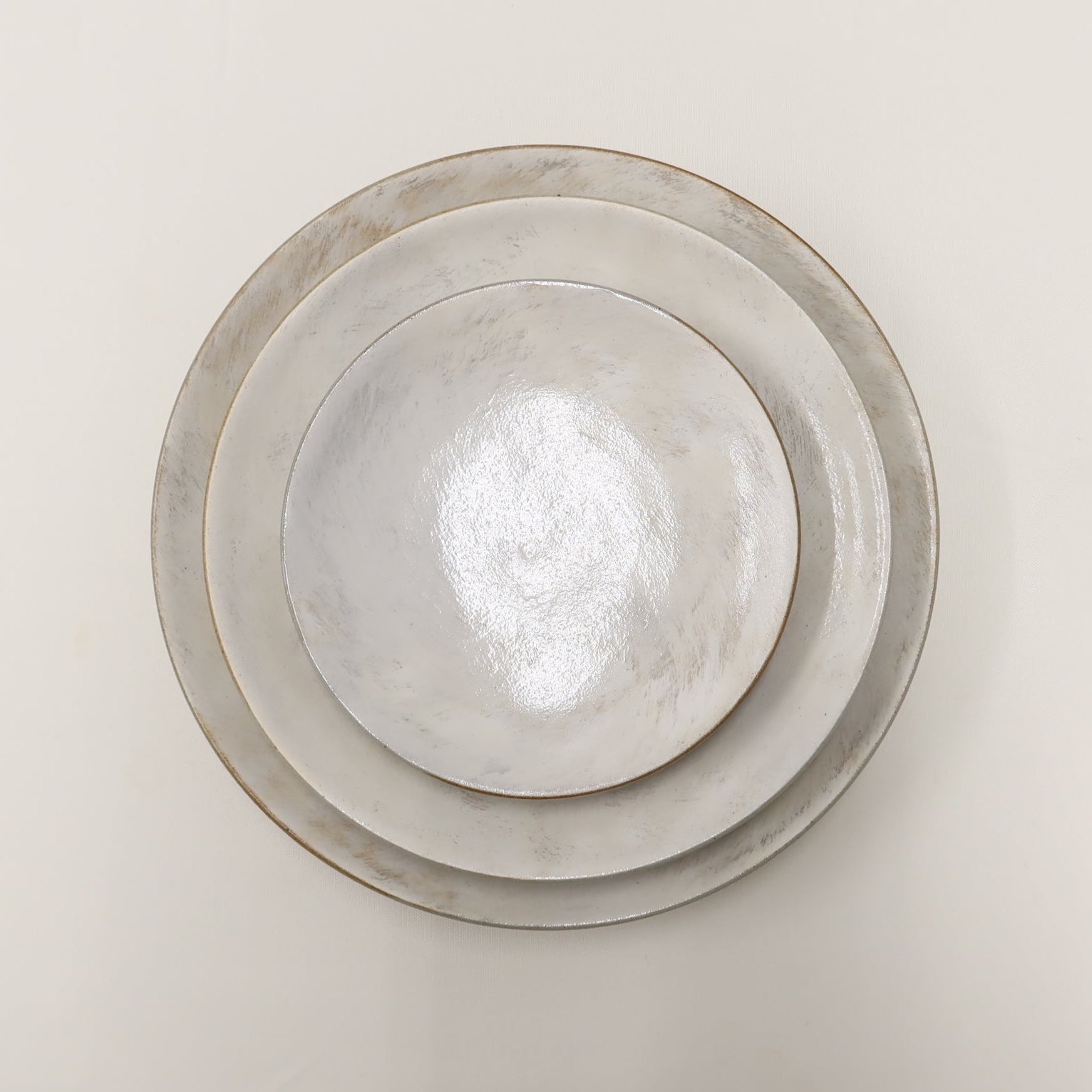 Korean Guiyal Buncheong Ceramic Moon Plate, 3 Sizes