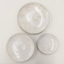 Korean Guiyal Buncheong Ceramic Moon Plate, 3 Sizes
