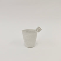 Korean Wild Grass Ceramic Tea Cup with A Small Ear-Like Handle