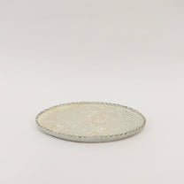 Korean Buncheong Oval Plate, Traditional Motif, 2 Colors
