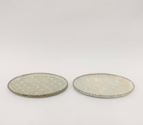 Korean Buncheong Oval Plate, Traditional Motif, 2 Colors