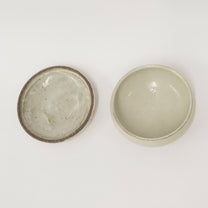 Korean Buncheong Lidded Bowl, Traditional Motif