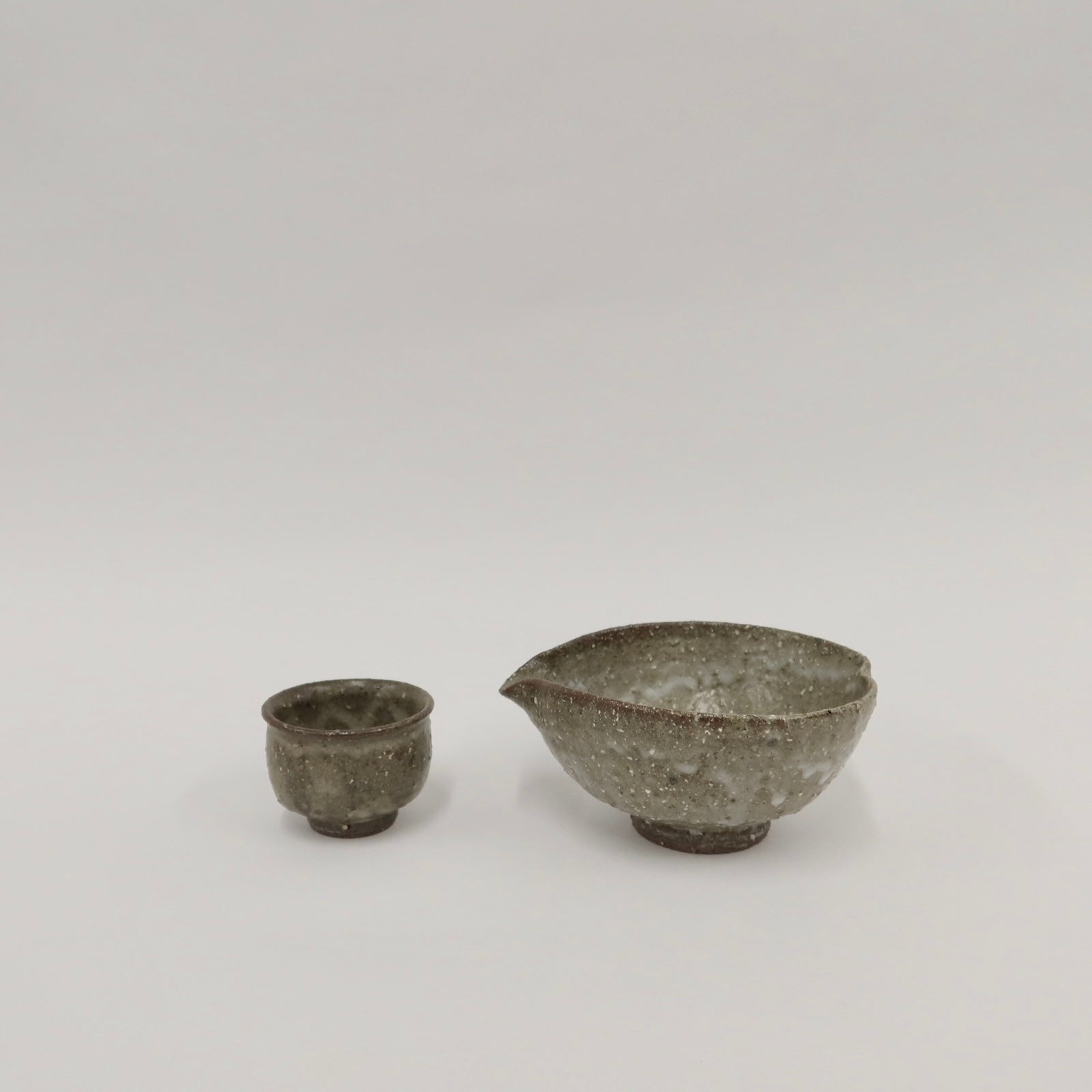 Japanese Shigaraki Tea Cup in Earthy Gray