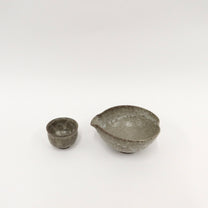 Japanese Shigaraki Tea Cup in Earthy Gray