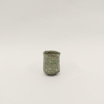 Japanese Shigaraki Mossy Green Tea Cup, Cooling Reduction