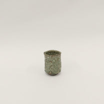 Japanese Shigaraki Mossy Green Tea Cup, Cooling Reduction