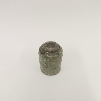 Japanese Shigaraki Mossy Green Tea Cup, Cooling Reduction