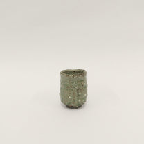 Japanese Shigaraki Mossy Green Tea Cup, Cooling Reduction