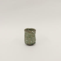 Japanese Shigaraki Mossy Green Tea Cup, Cooling Reduction