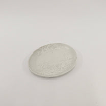 Korean Entwined Grass and Bellflower Ceramic Round Plate