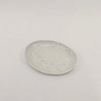 Korean Entwined Grass and Bellflower Ceramic Round Plate
