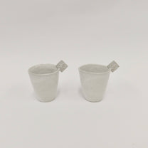 Korean Wild Grass Ceramic Tea Cup with A Small Ear-Like Handle