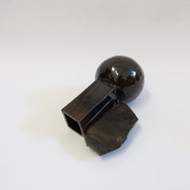 Korean Ceramic Rectangular Column Vase in Black
