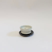 Korean Black-Glazed Mini Teacup Saucer/Round Plate