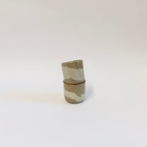 Japanese Shigaraki Tara Tara (たらたら) Mini Tea Cups, Two as a Set