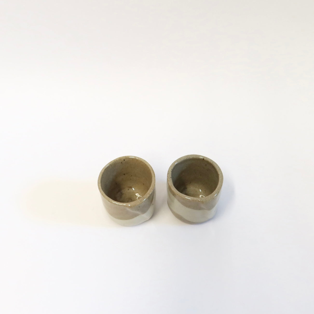 Japanese Shigaraki Tara Tara (たらたら) Mini Tea Cups, Two as a Set