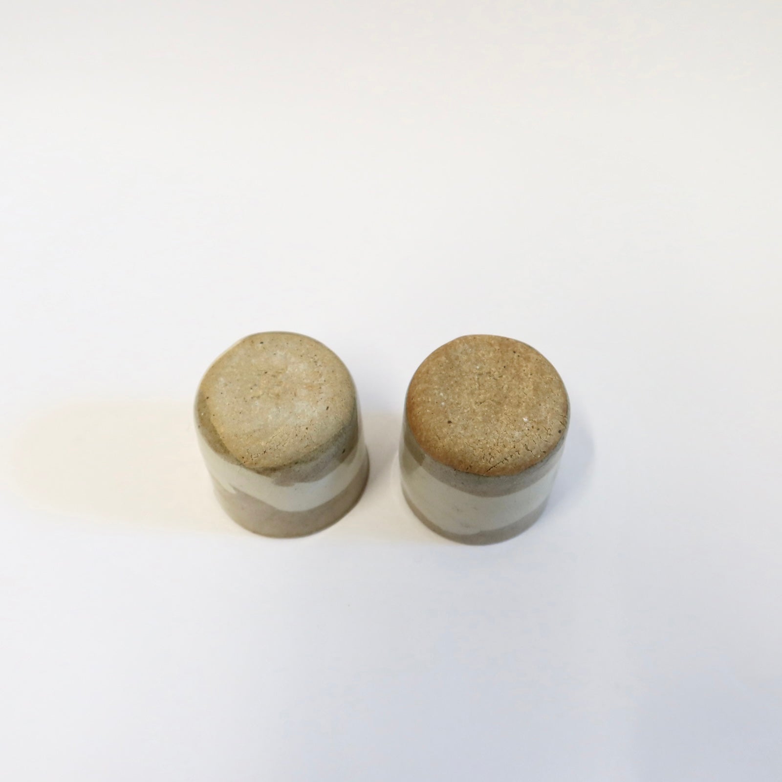 Japanese Shigaraki Tara Tara (たらたら) Mini Tea Cups, Two as a Set