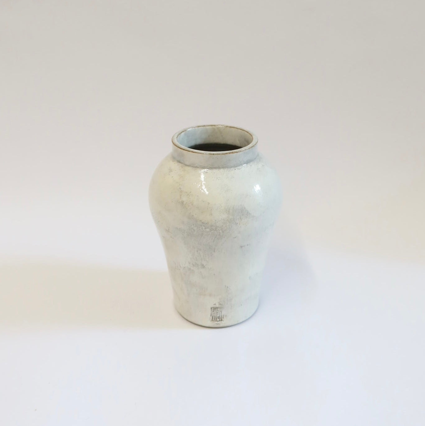 Korean Buncheong Long Hangari Vase, H 5.5"