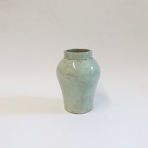 Korean Celadon Long Hangari Vase, H 5"