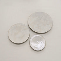Korean Guiyal Buncheong Low-Footed Moon Plates, 3 Sizes