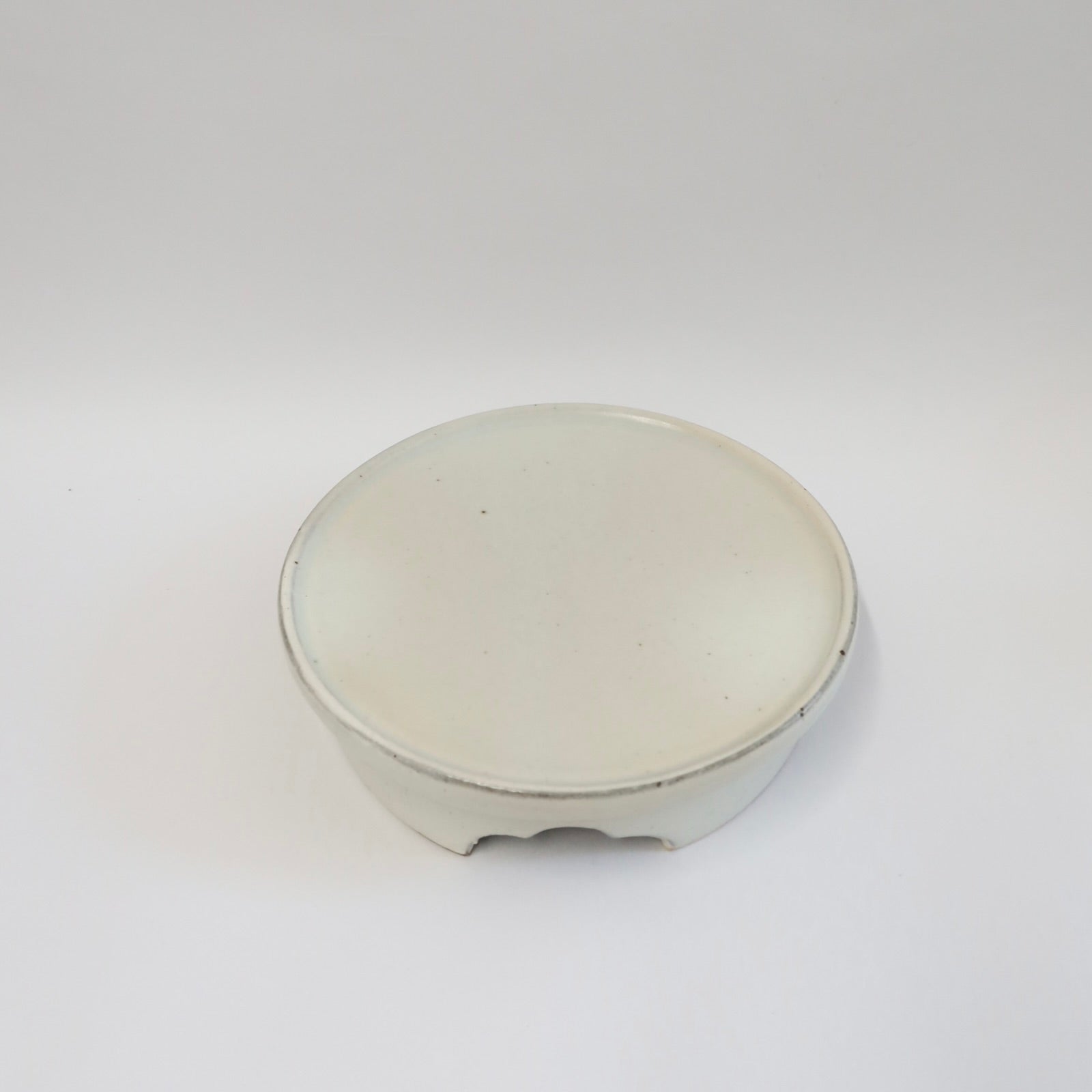 Korean Buncheong Ceramic High-Footed Round Tea Tray