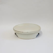 Korean Buncheong Ceramic High-Footed Round Tea Tray