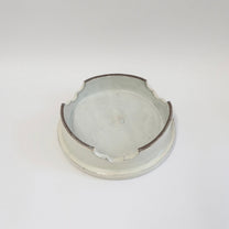 Korean Buncheong Ceramic High-Footed Round Tea Tray