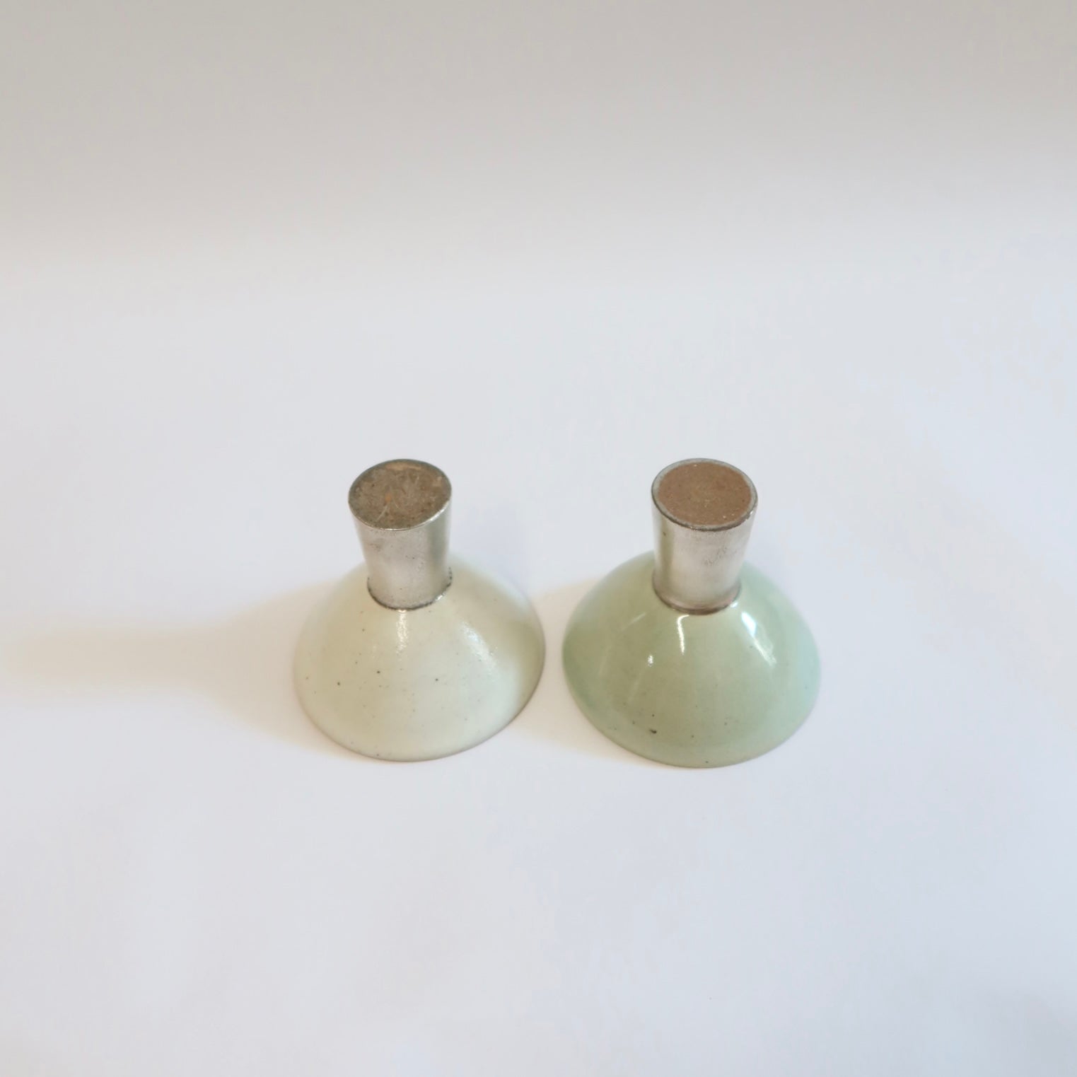 Korean Buncheong Ceramic Silver-Footed Cup Set