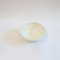 Korean Wood-Fired Porcelain Spouted Matcha Bowl with Bird Motif