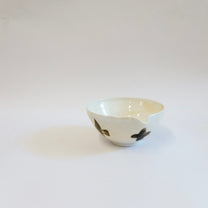 Korean Wood-Fired Porcelain Spouted Matcha Bowl with Bird Motif
