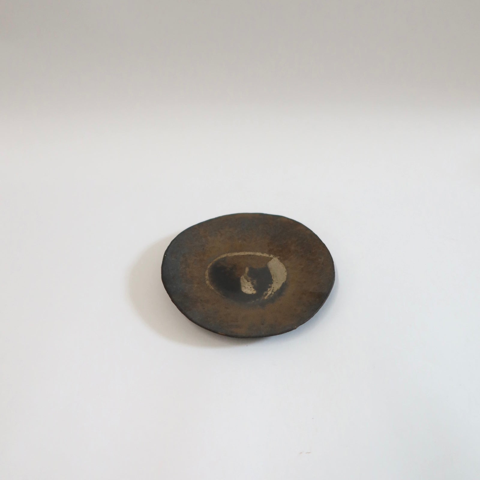 Japanese Iron Glazed Ceramic Round Plate