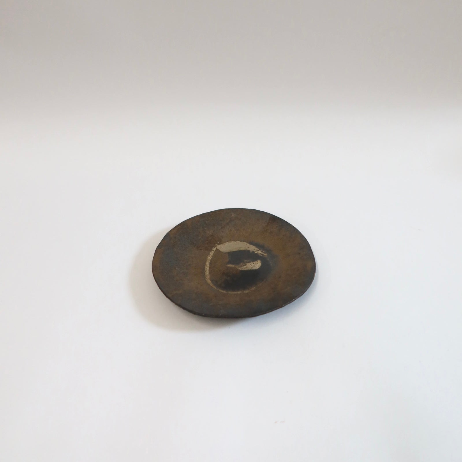 Japanese Iron Glazed Ceramic Round Plate