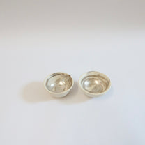 Japanese Ceramic Tea Cup with Silver Swirl