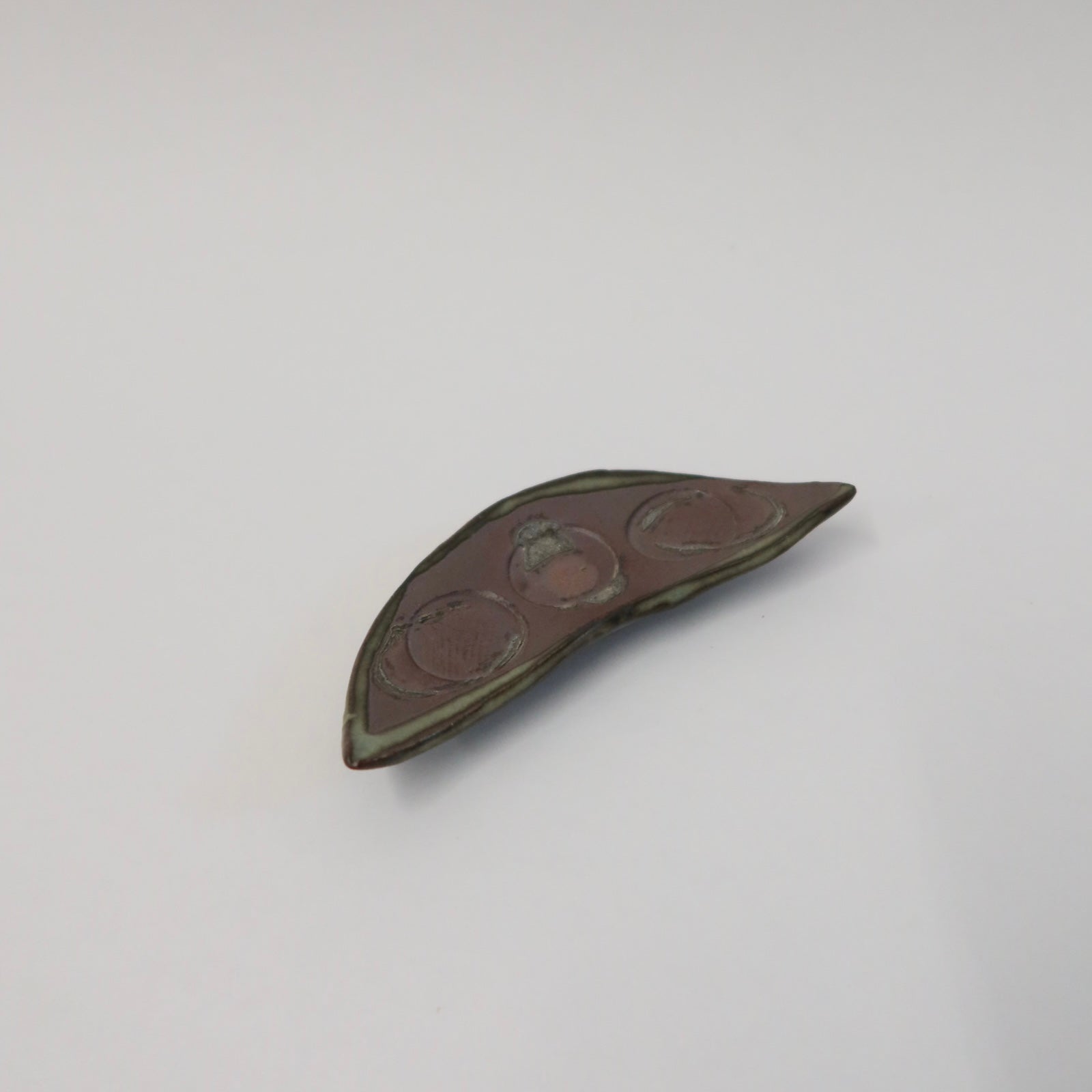 Japanese Ash-Glazed Ceramic Mame (Bean) Dish