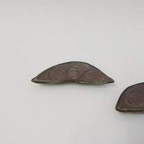 Japanese Ash-Glazed Ceramic Mame (Bean) Dish