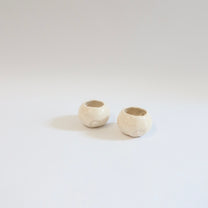 Japanese Raku Tsubo-tsubo Small Rounded Vessel, White
