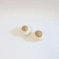 Japanese Raku Tsubo-tsubo Small Rounded Vessel, White