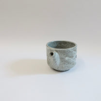 Japanese Shigaraki Katakuchi Bowl with Ash-White Glaze